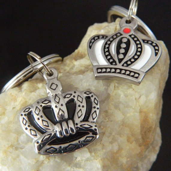 Couples King and Queen Stainless Steel Keychains